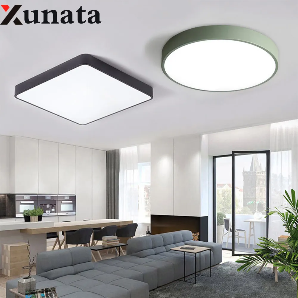 

220V 18W 36W Ceiling Light Stepless Dimming Living Room Bedroom Light Corridor Balcony Decor Lampara Techo Round/Square
