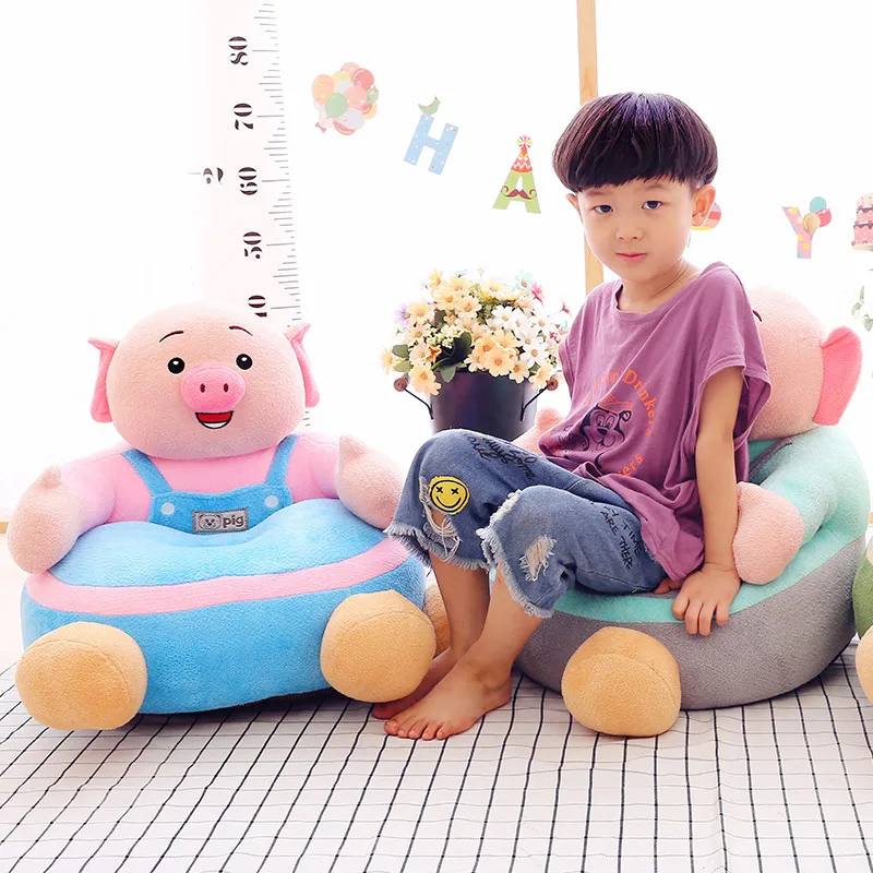 children's sofa cartoon pig plush toy cute baby small sofa seat girl boy birthday gift 57x40x20cm DY50604 (2)