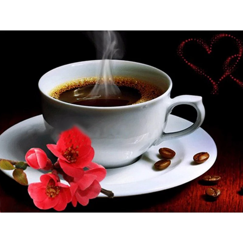 

DIY Diamond Painting Needlework Full round Drill Mosaic Diamond embroidery Pattern Decoration Painting Romantic coffee cup