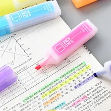 6-цветная корейских канцелярских товаров свежий и прекрасный карамельный цвет текстовый маркер 6 цветов срезанная головка