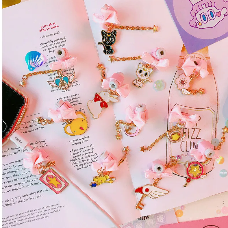 

Sailor Moon Card Captor Sakura Magic Wand Data Wire Protective Sleeve Cosplay Accessory USB Protective Case Smart Cover