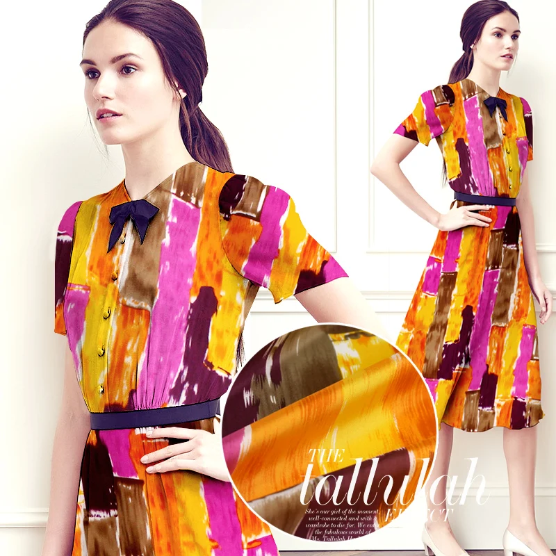 

Summer thin silk fabric printing habotai silk fabrics wholesale high quality silk cloth