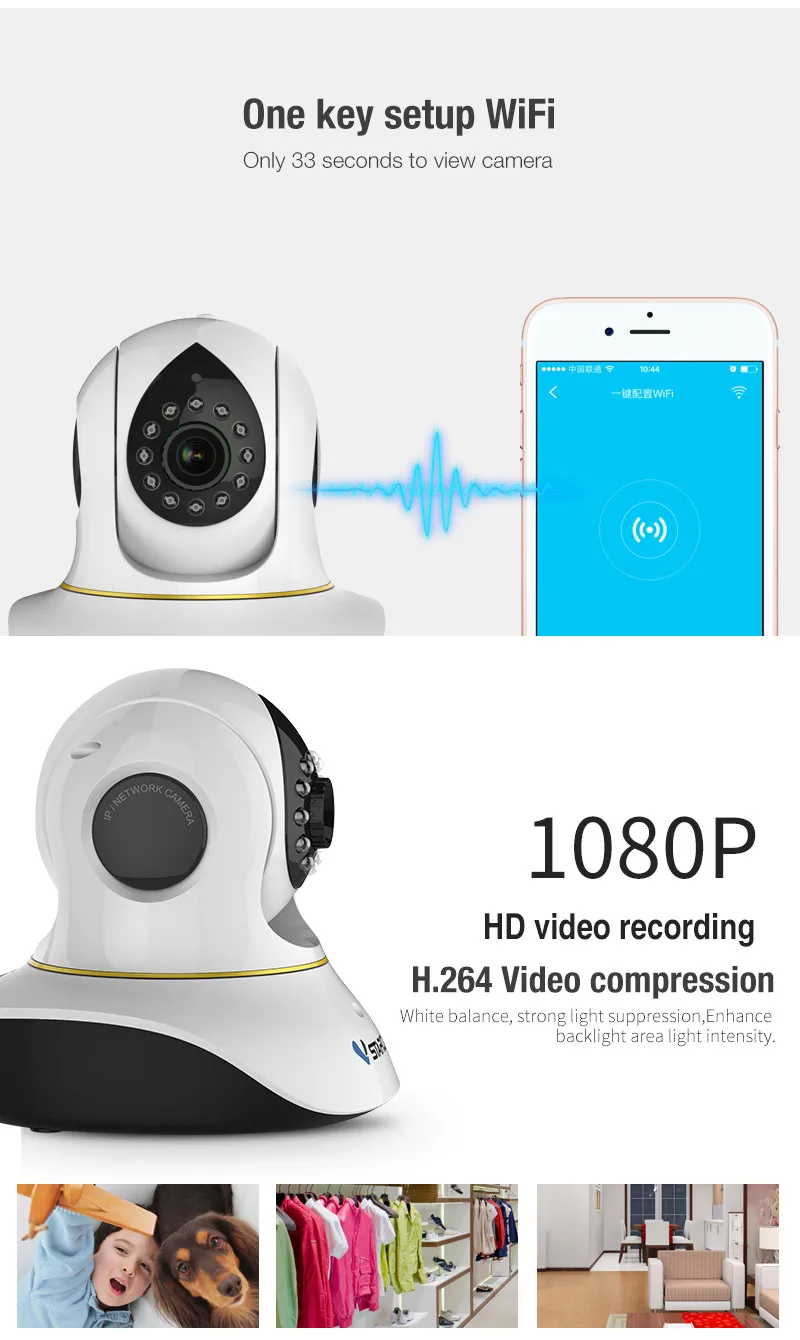 Vstarcam C38S 2.0MP FULL HD Беспроводная ip-камера 1080P инфракрасная аудио запись 128G TF слот для карты безопасности CCTV внутренняя веб-камера