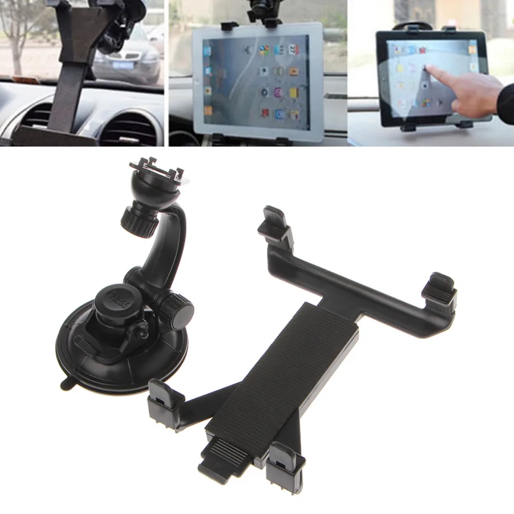 360 градусов вращающийся держатель Регулируемый лобовое стекло автомобиля кронштейн держатель для iPad 2/3/4/Mini или 7-12 дюйм(ов) Экран MAR29