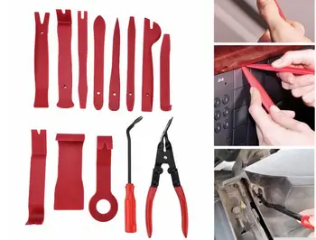 

Universal 13pcs Car Door Panel Trim Dashboard Clips Pliers Fastener Removal Tools Kit Car Radio Door Clip Panel Trim Car String