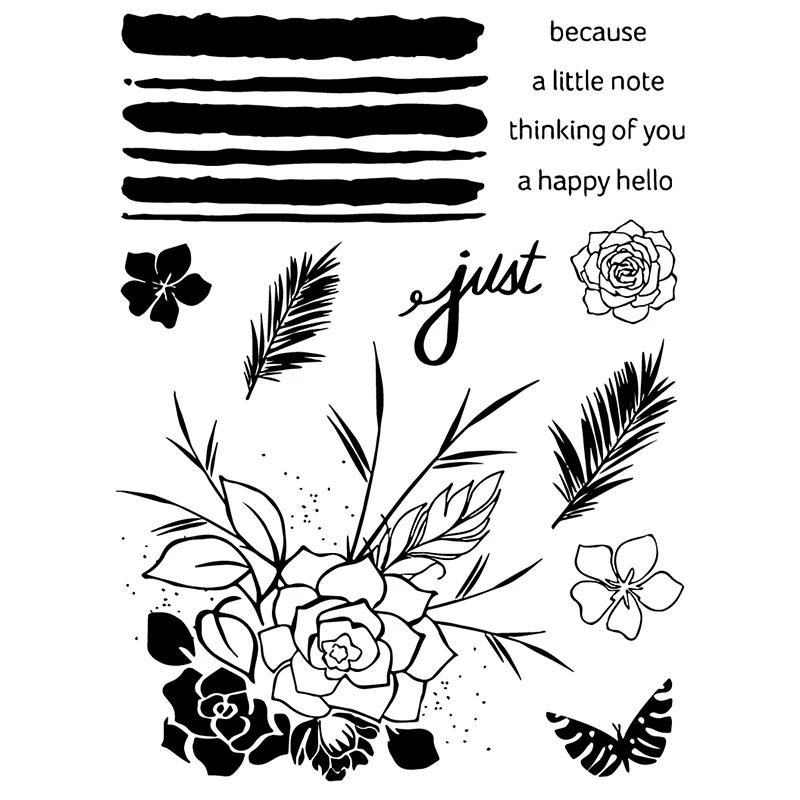 

AZSG Flowers Blessing Clear Stamps for DIY Scrapbooking Photo Album Decoretive Card Making Embossing Stencial 11*16cm
