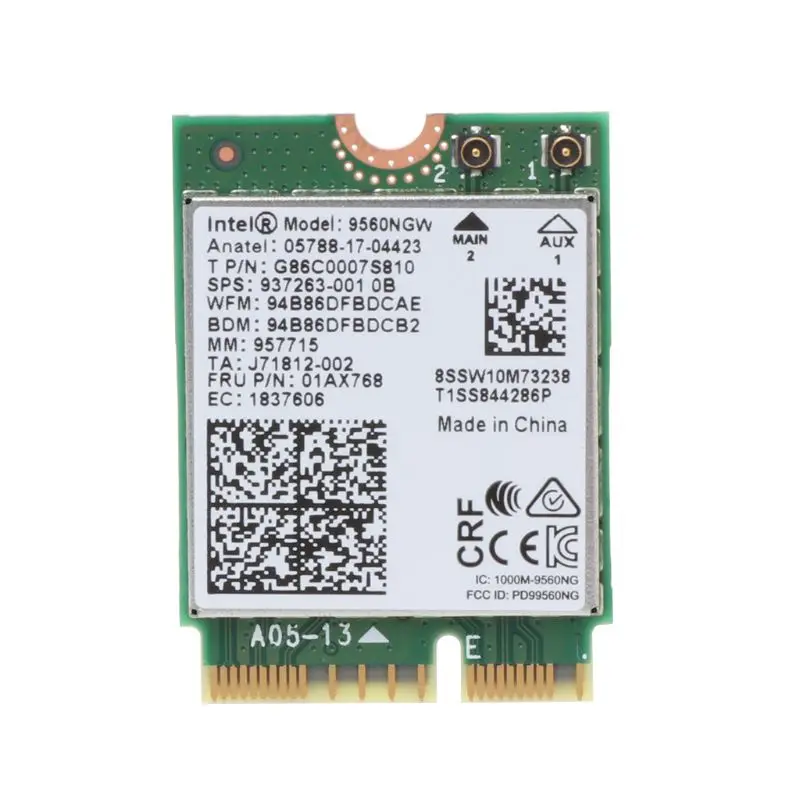 Для 1730M Intel 9560NGW Беспроводная AC M.2 CNVio Двухдиапазонная Bluetooth 5 0 Wifi карта 01AX768|Сетевые