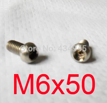 

M6x50 M6 thread 50mm length button head Gr2 Ti bolts cup head HEX SOCKET Titanium screw,round head