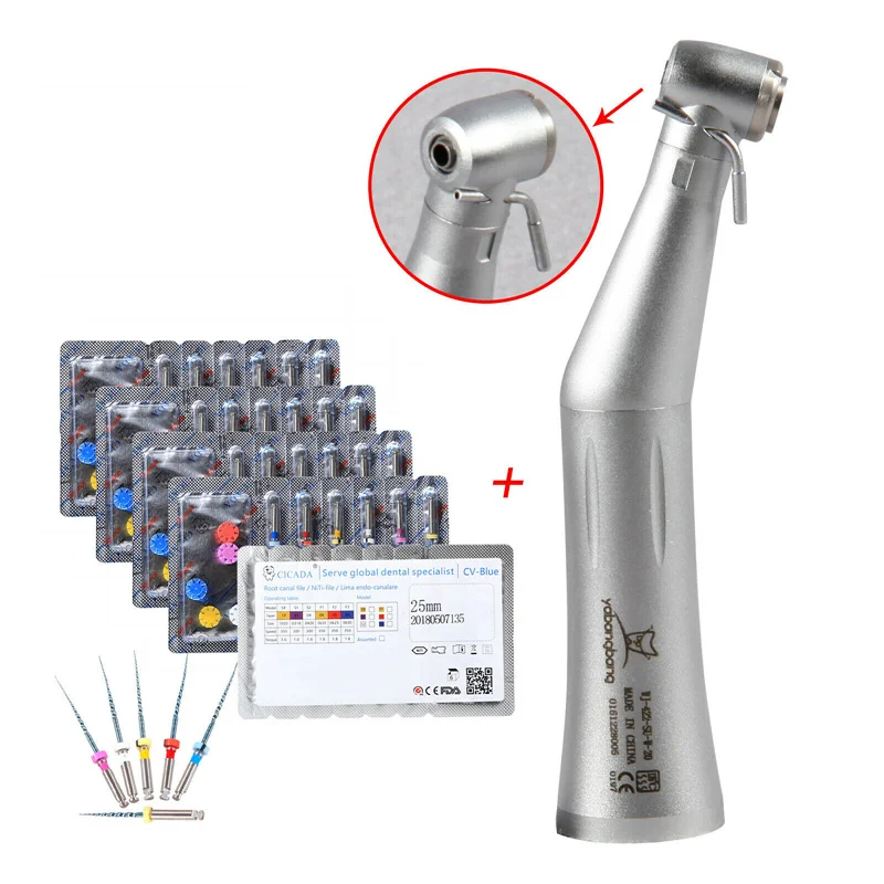 

Dental 20:1 Reduction Implant Contra Angle Handpiece Push Button + 30 Niti Files