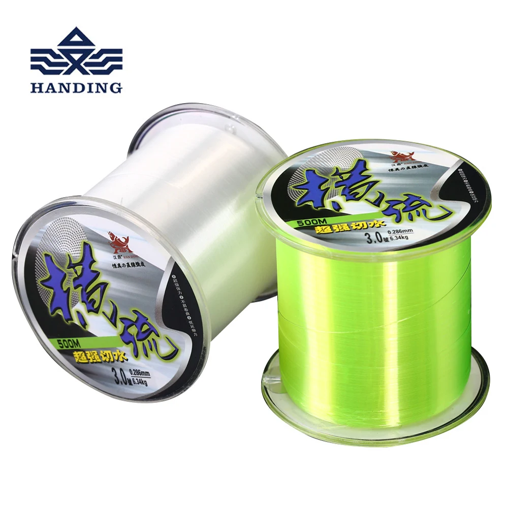 

Handing super Strong 500M Monofilament Nylon Fishing Line pesca japanese material fluorocarbon coating carp Fishing Line