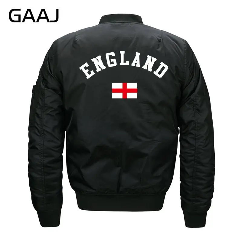 GAAJ Print England Flag Jackets Men Windbreaker Fleece Jacket Brand