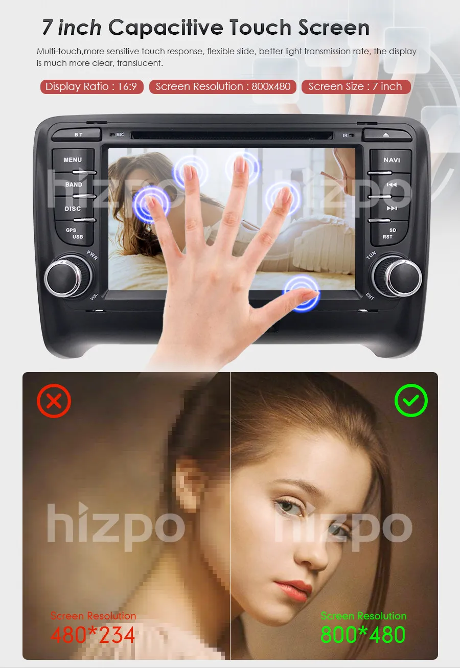 Cheap Touch screen 2 DIN Car DVD GPS Radio stereo For AUDI TT 2006-2014 MK2 GPS AUDIO dvd player Steering wheel TVBOX RDS Bluetooth CD 7