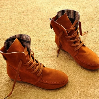 

Nice Winter Women Boots Fashion Designer Ladies Shoes Tide Female Casual Flat Ankle Boots Solid Color Autumn Women Shoes TAA68