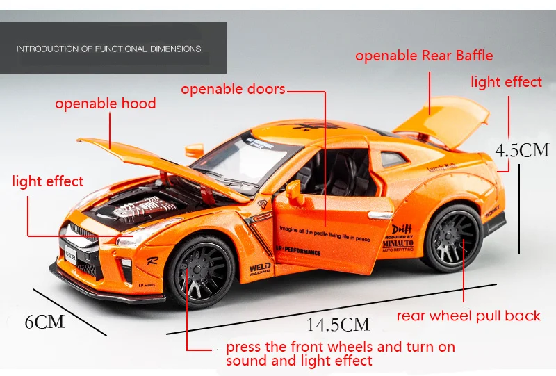 Новый 1:32 NISSAN GTR Гоночная машина из сплава модельные листы и игрушечные машинки Бесплатная доставка Детские игрушки для детей подарки