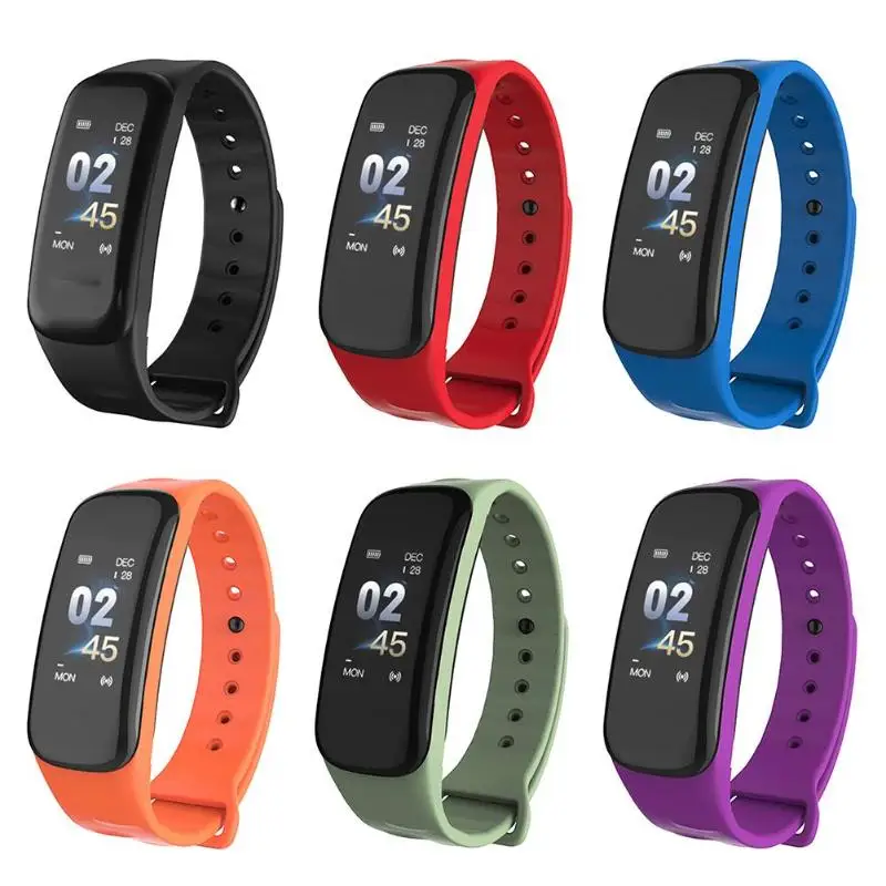 C1 Bluetooth IP67 Waterproof Heart Rate Sleep Monitor Fitness Wristband