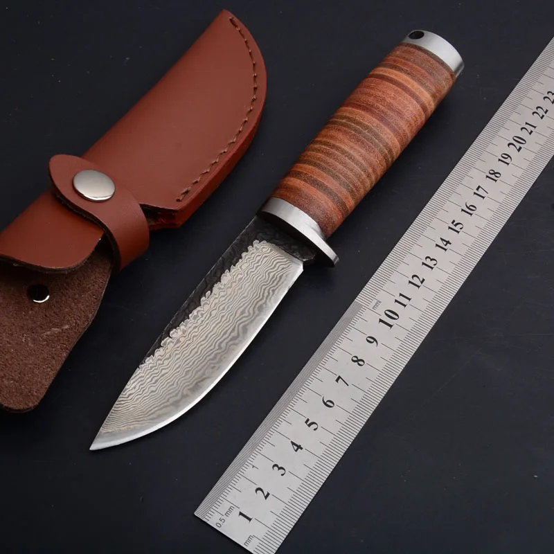 handmade fixed blade knife leather handle knife (3)
