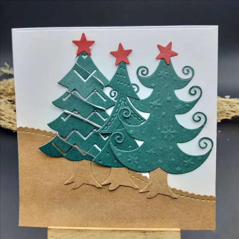 christmas tree cutting dies for card making and scrapbooking DIY Photo