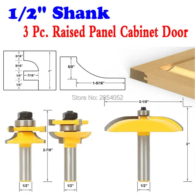 Raised Panel Cabinet Door Router Bit Set 3 Cove 1 2 Shank Chwjw Raised Panel Cabinet Door Router Bit Set 3 Cove 1 2 Shank