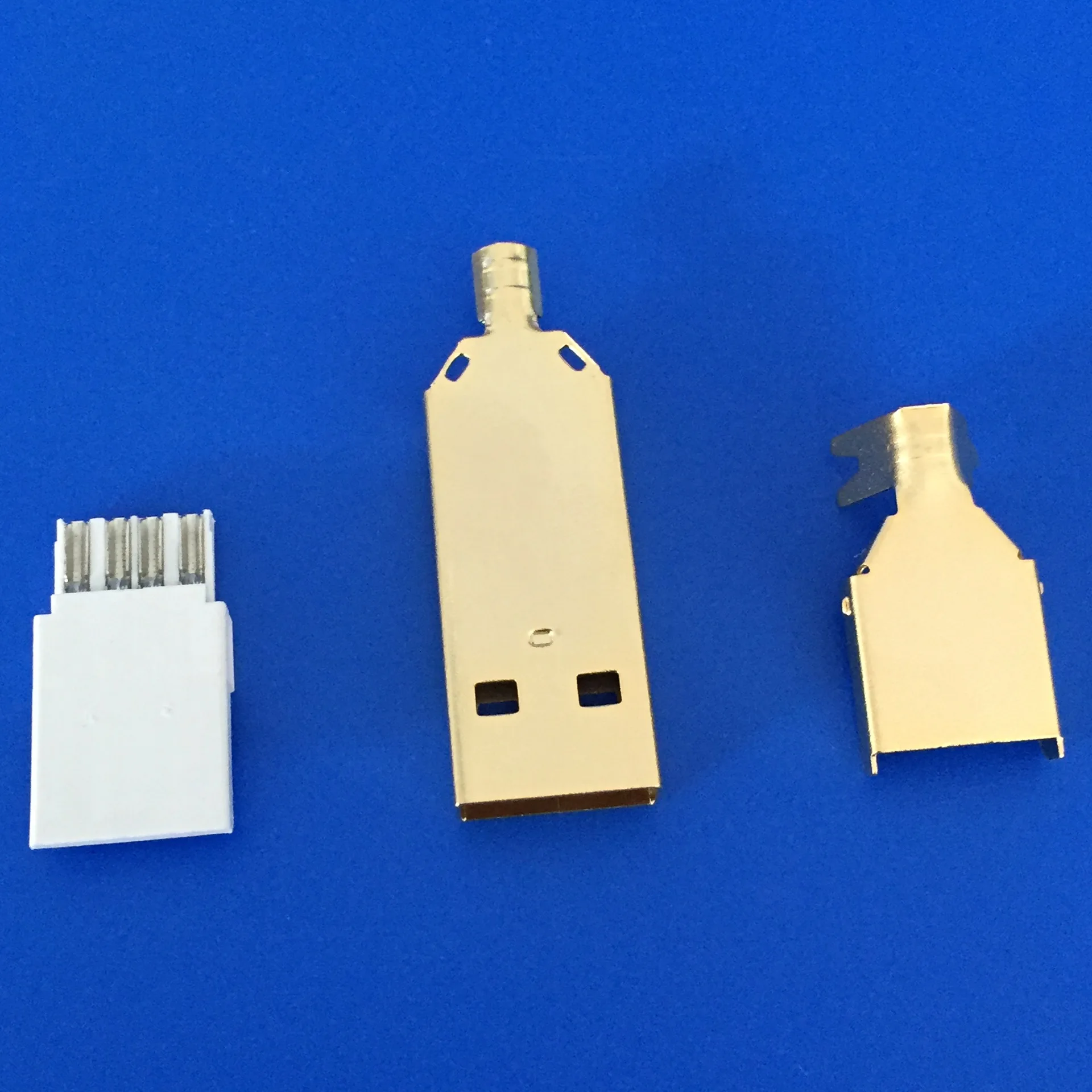 5 шт./лот разъем usb позолоченный DIY USB 2,0 A Тип штекер соединитель провода склеивание