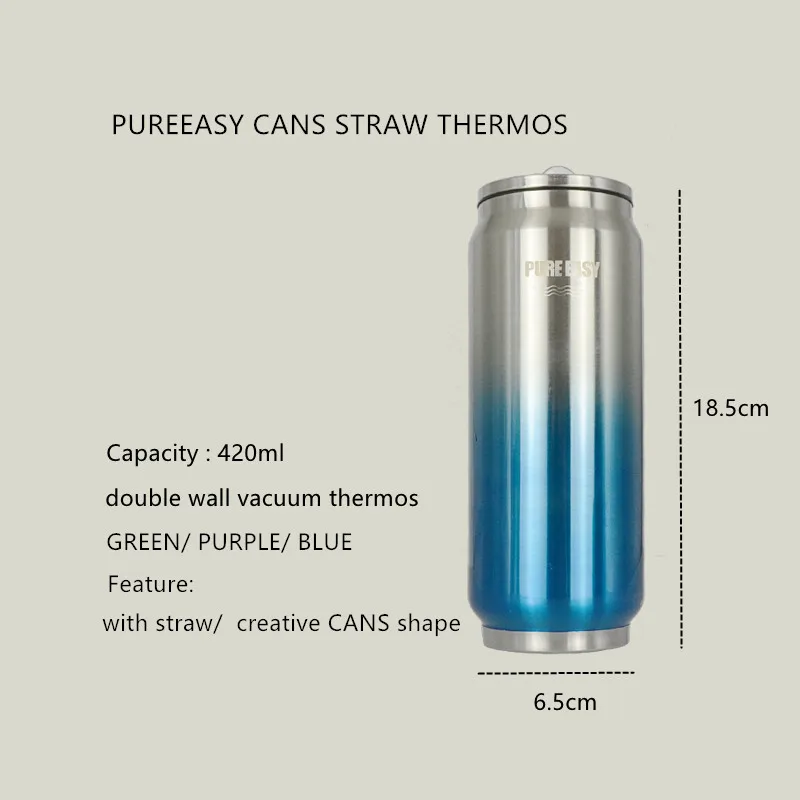 420 мл креативные банки термос бутылка для воды портативные двойные стенки вакуумные изоляционные банки автомобильные бутылки для воды в соломе