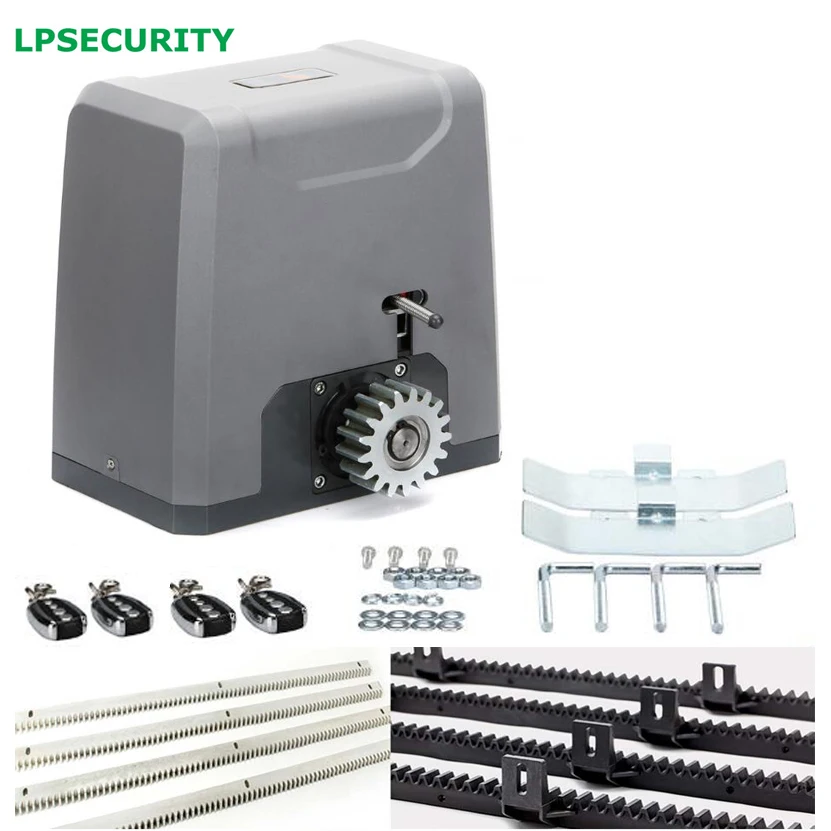 

LPSECURITY HEAVY DUTY 4 remote controls GATE MOTOR 1500KG AUTOMATIC SLIDING GATE OPENER 4m 5m 6m racks 1500kg