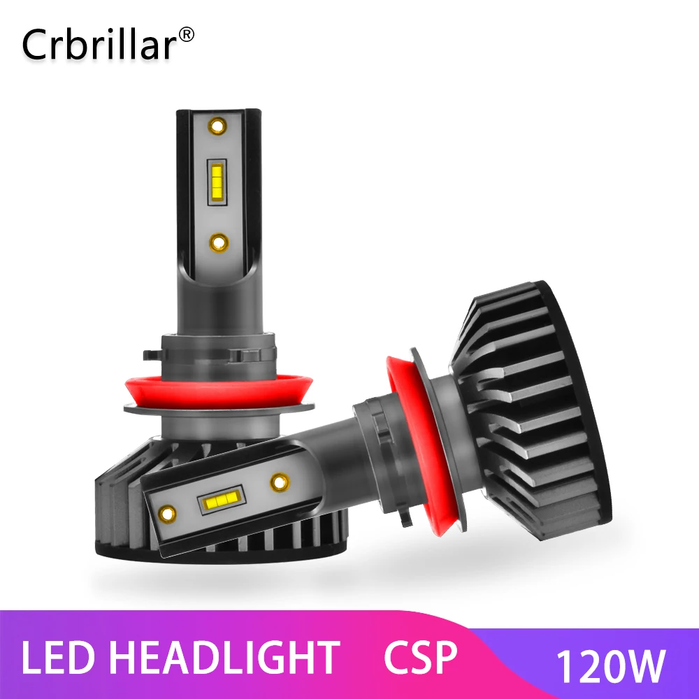 Crbrillar чипов CSP светодиодный лед светильники для авто H1 H4 H7 H8 H11 HB3 HB4 9006 9005 Светильник лампы светодиодный головной светильник H7 Canbus 120 Вт 12000LM 12V