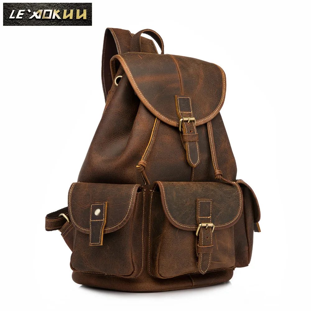 Новый дизайн мужской кожаный повседневный модный сверхмощный рюкзак для путешествий школы Университета колледжа ноутбука рюкзак мужской 9950 d|Рюкзаки| | АлиЭкспресс