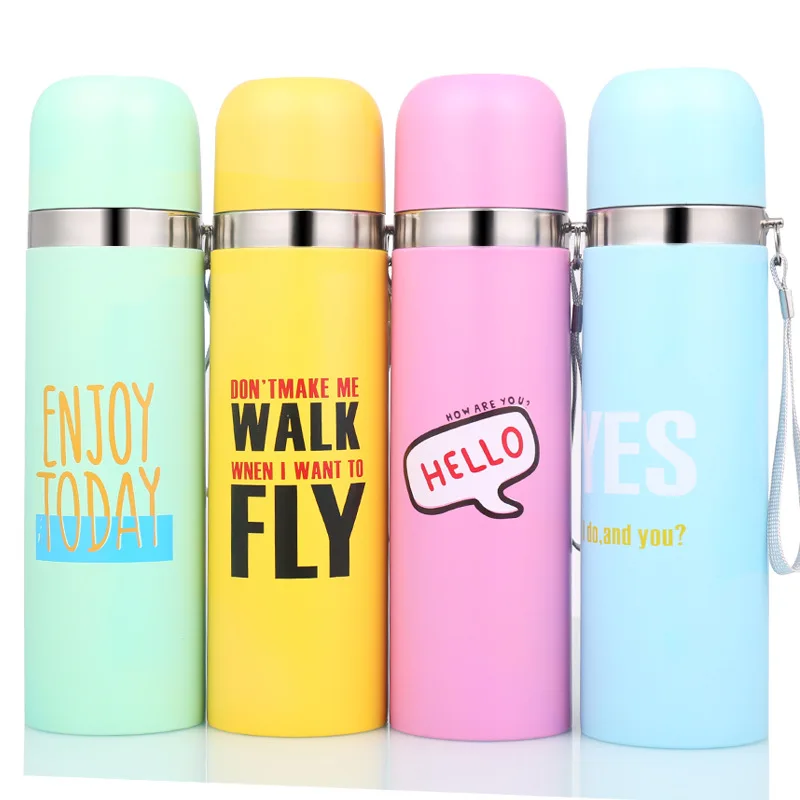 500ml Personalized Words Water Cup Stainless Steel Thermos Vacuum