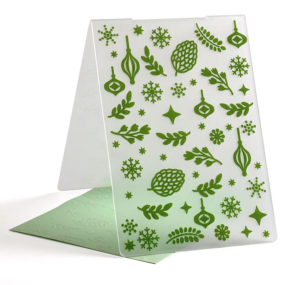 Christmas Folder Template Molds Paper Crafts Scrapbooking Embossing Stencils
