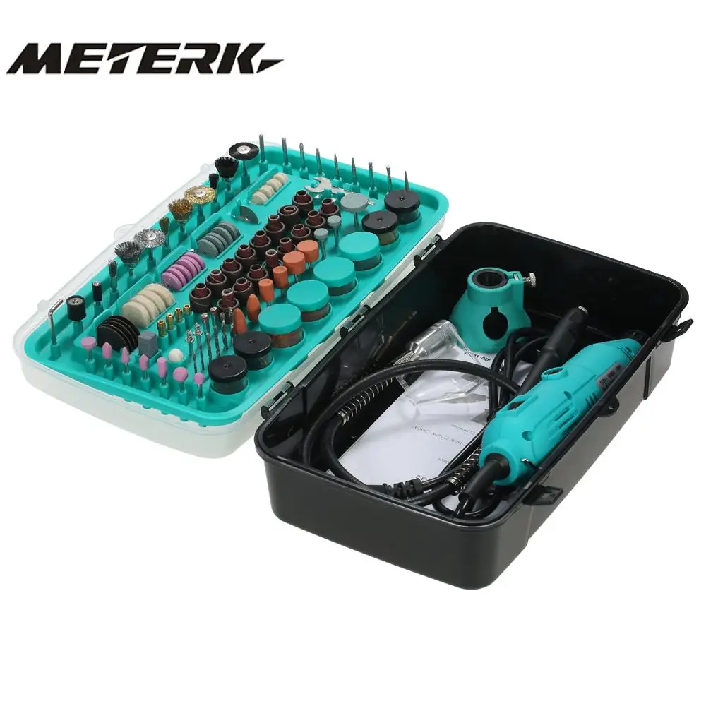 

228pcs Mini Drill Electric Rotary Drill Grinder Polish Sanding Tool Set with Flex Shaft 6-Speed Variable Speed Engraving Tools