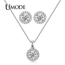 UMODE Jewelry Set for Women Including 1 Pair Small Cute CZ Stud Earrings and Chain Pendant Necklace of Perfect Handcraft US0014 pair of cute kitten earrings for women