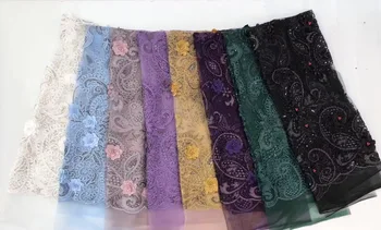 

Baby 8 Color Velvet Lace African Lace Fabric, 3D Applique Beads Lace for Wedding, Bridal Dress Tulle Lace Fabric Party Dress