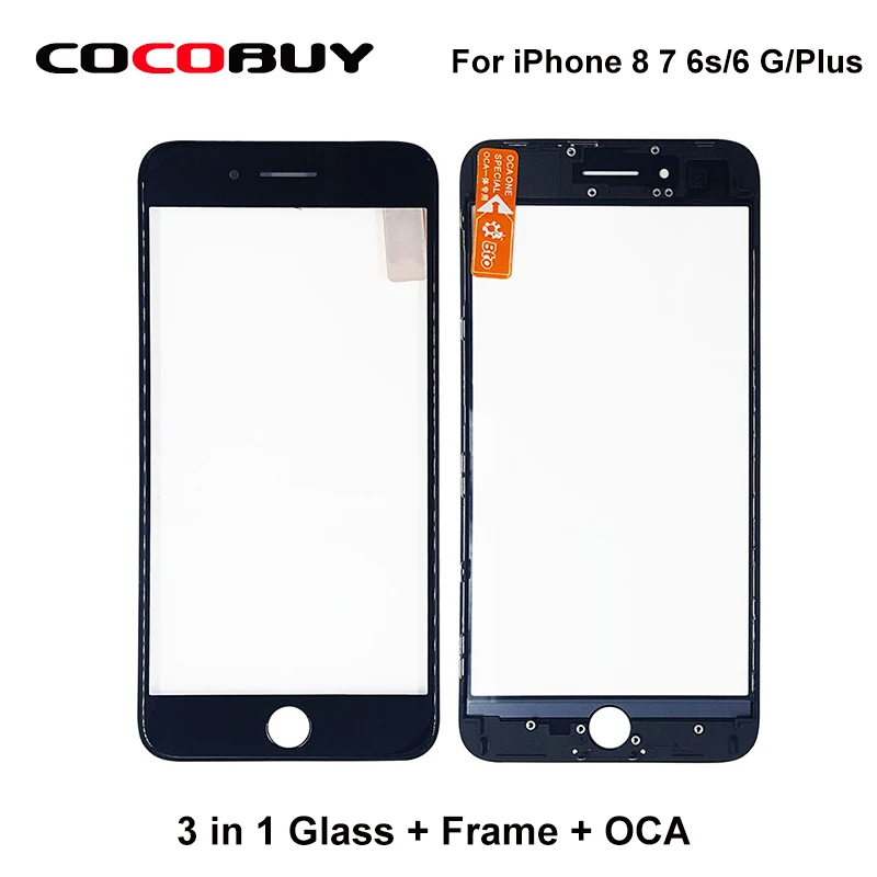 

Novecel 3 in 1 A+ quality Front Glass with Frame +OCA for iPhone 6G 6P 6S 6SP 7 7P 8G 8P Replacement