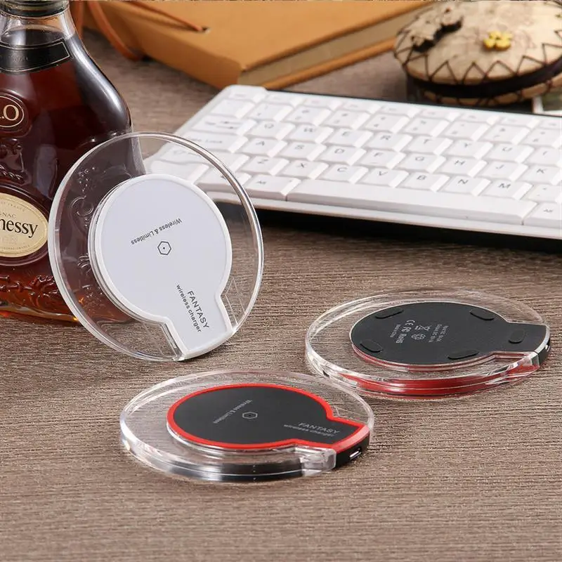 NEW LED Lights Tablet Wireless Charger Qi Phone Charger for iPhone 6 6S 5 SE 5S Wireless Charging Kit with Anti-slip Base