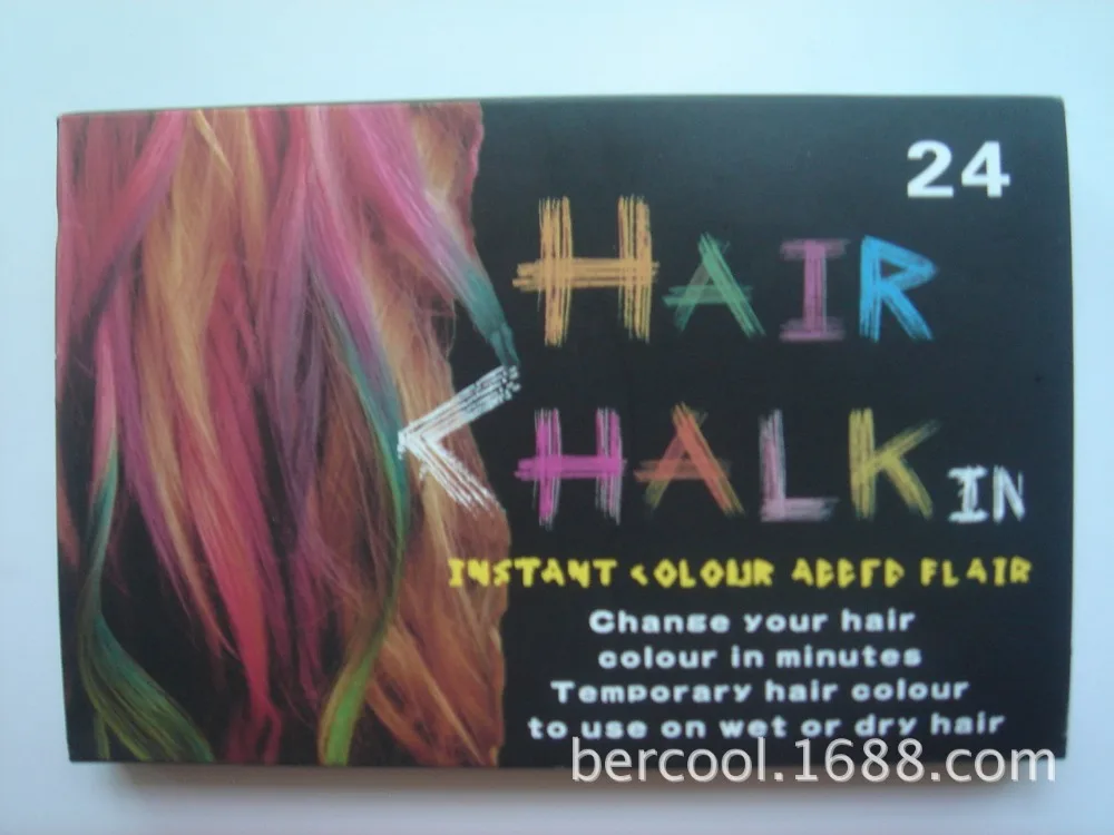 24 цвета/комплект мелок для волос короткий кусок мела одноразовые мягкие Окрашивания Волос Мелки Экспорт Европа и США
