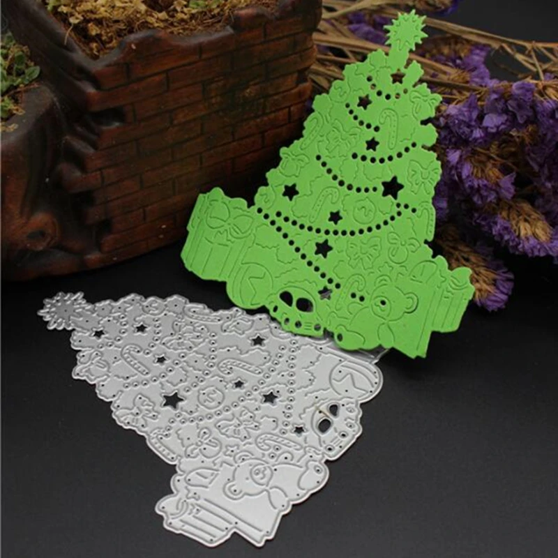 SCD391 Christmas Tree Metal Cutting Dies For Scrapbooking Stencils DIY