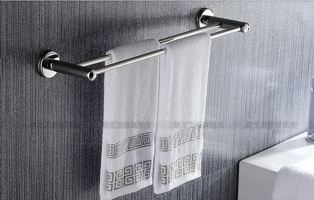 Bathroom Towel Holder Stainless Steel Rack Double Pole Bath Hanging Bathroom Towel Holder Stainless Steel Rack Double Pole Bath Hanging Accessories Simple Bar