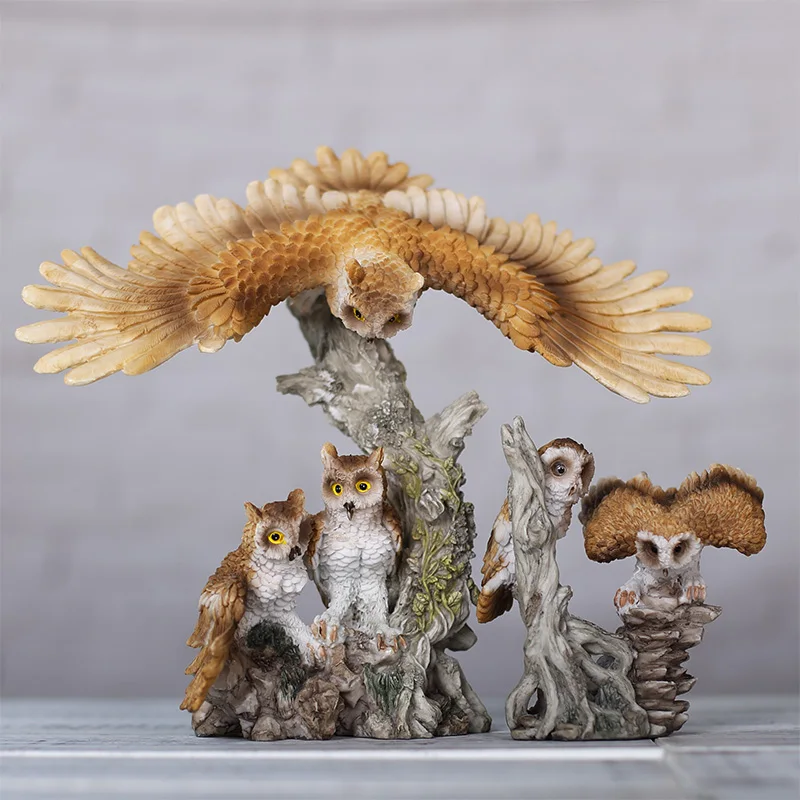النسر التماثيل البومة التماثيل الزخرفية المنزل الحرف دراسة خزانة رف مكتب مكتب هدية