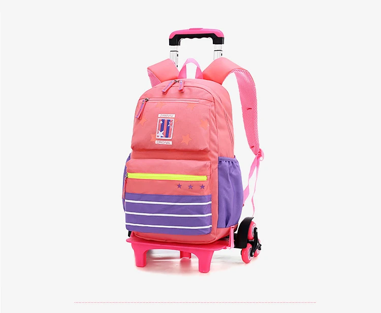 Класс 2-6, детский школьный рюкзак на колесиках, багажные сумки для книг, рюкзак для мальчиков и девочек, последние съемные детские школьные сумки, 2/6 колеса, лестницы