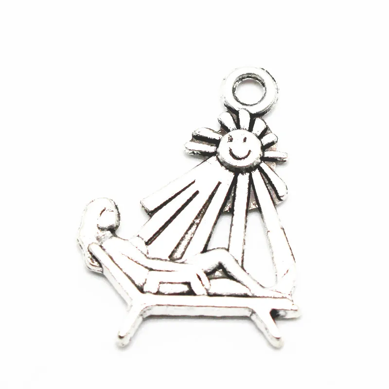 

12pcs/lot Alloy Beach Dangle Charms Lobster Clasp Hanging Charm For Bracelet&Pendant Floating Charms Jewelry