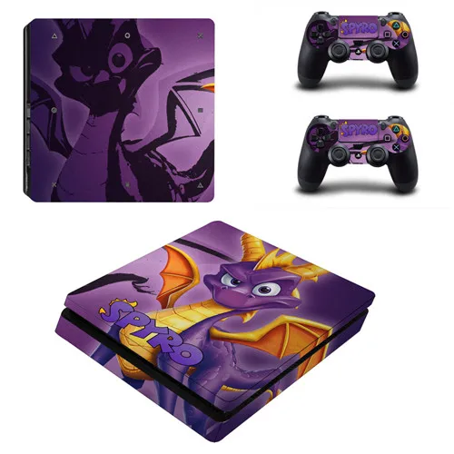 Game Spyro The Dragon PS4 Slim Skin Sticker For Sony PlayStation 4 Console and 2 Controllers PS4 Slim Skins Sticker Decal Vinyl 