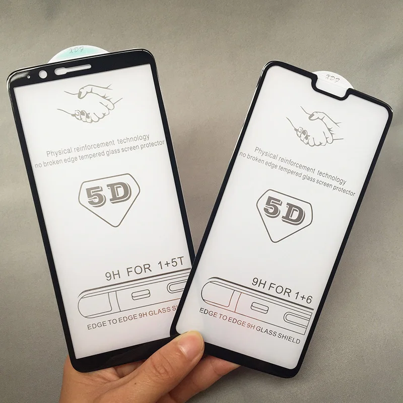 Tfshining New 5D Full Cover Edge Tempered Glass For Oneplus 6 5 5T Screen Protective Glass For One plus 6  Film Protection Glass (6)
