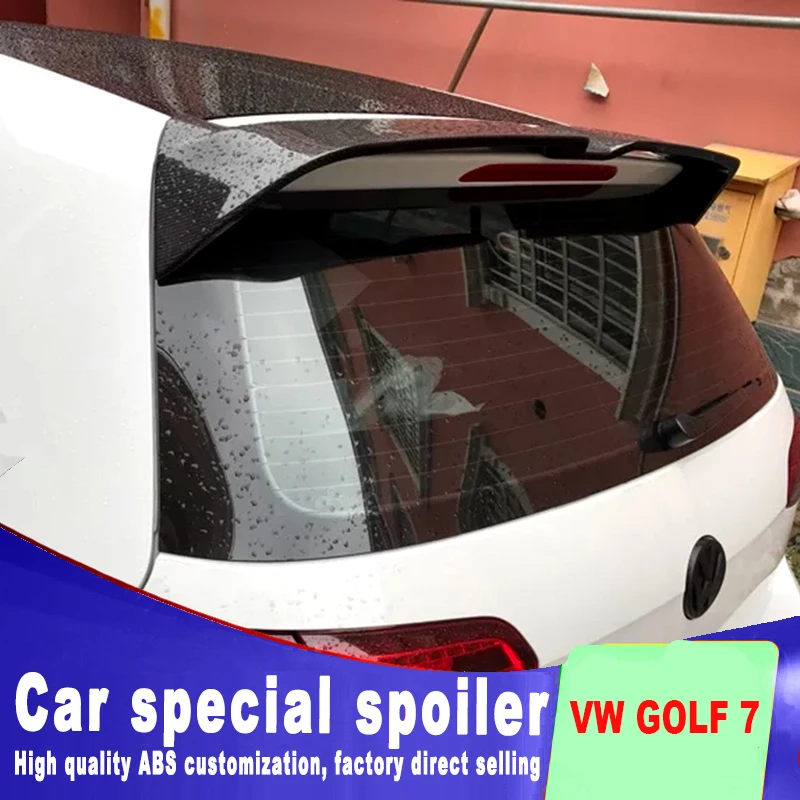 Высококачественный спойлер из углеродного волокна для 2013- Volkswagen VW Golf 7 R GTI, спойлер на заднее стекло и крышу, черный цвет, спойлер для Golf 7 R GTI