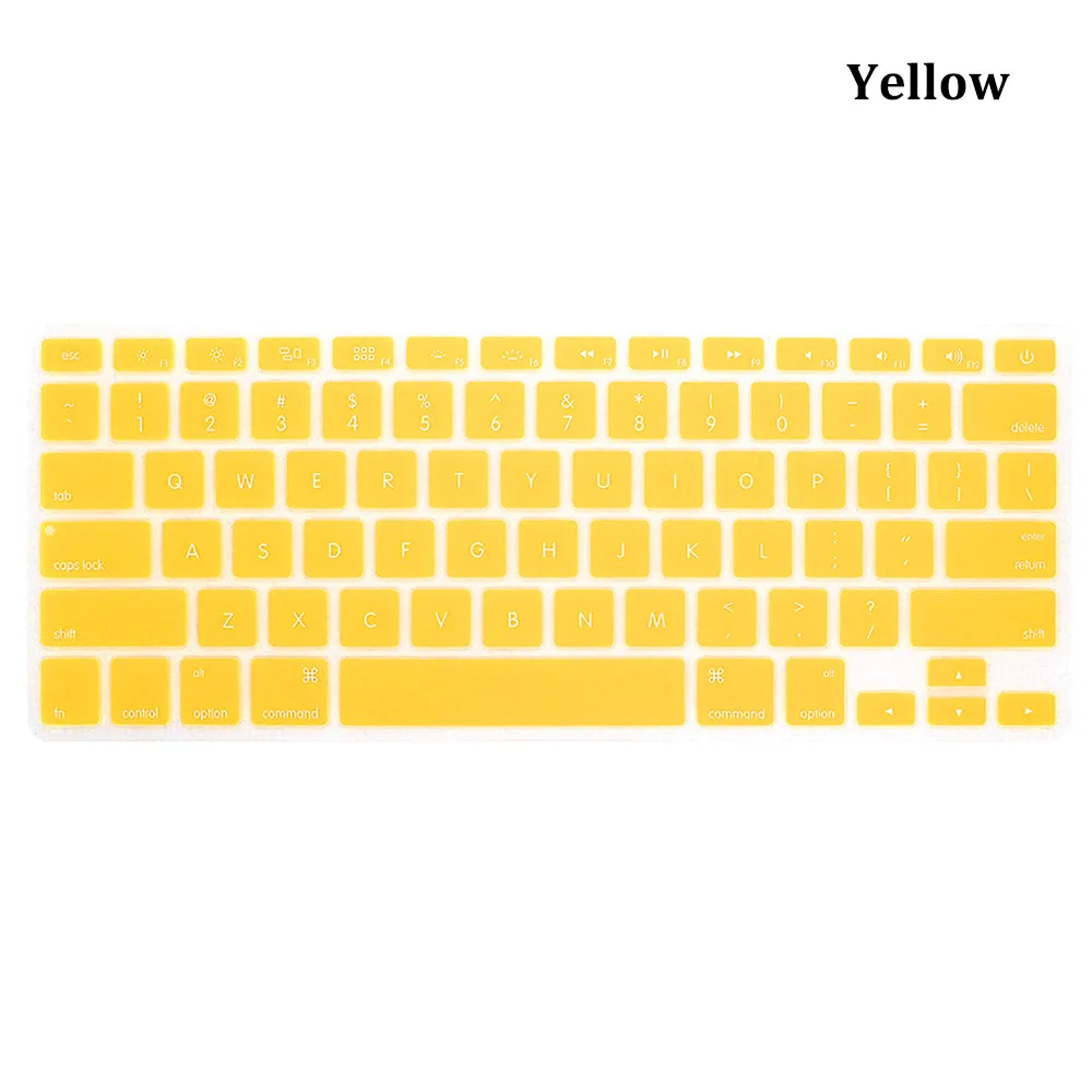 Silicone Soft Keyboard Cover Protector Rainbow Colorful Skin Dustproof For Apple MacBook Air Pro Retina 13" 15" 17" - Цвет: yellow