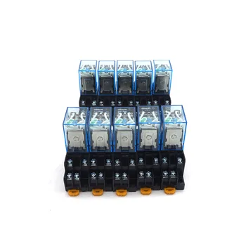 

Brand New 10pcs 24V DC 10A 8PIN Coil Power Relay DPDT LY2NJ HH62P HHC68A-2Z With Socket Base