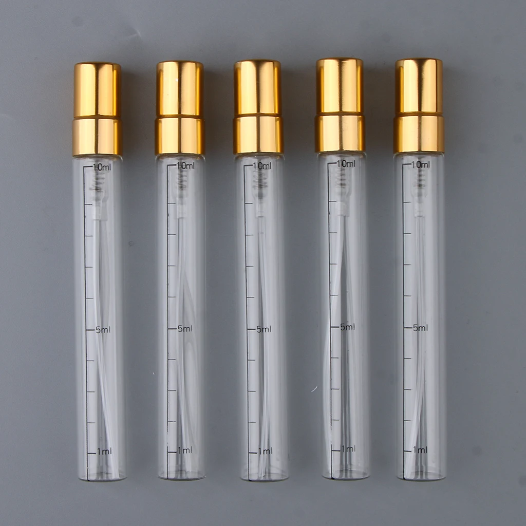 Set of 5  Empty Perfume Spray Bottles 10ML Fragrances Refillable Fine Mist  Liquid Containers Atomizer