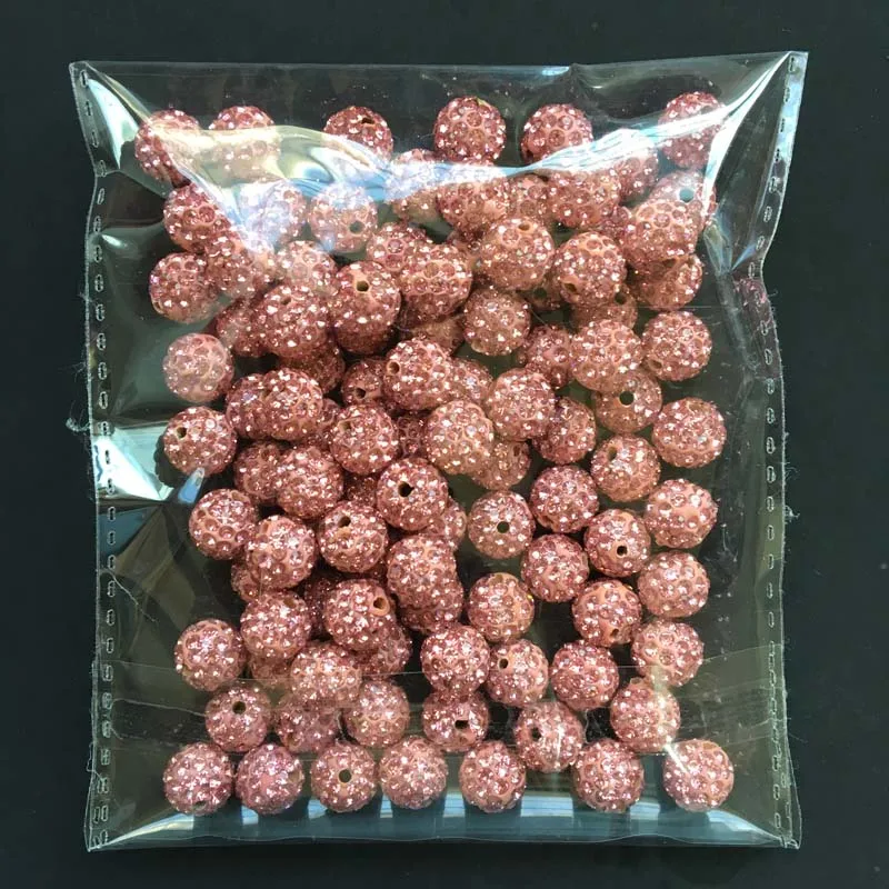 100 шт. 10 мм 6 рядов Высокое качество Micro Crystal мозаичный шар бисера для браслет DIY Цепочки и ожерелья драгоценность решений - Цвет: pink