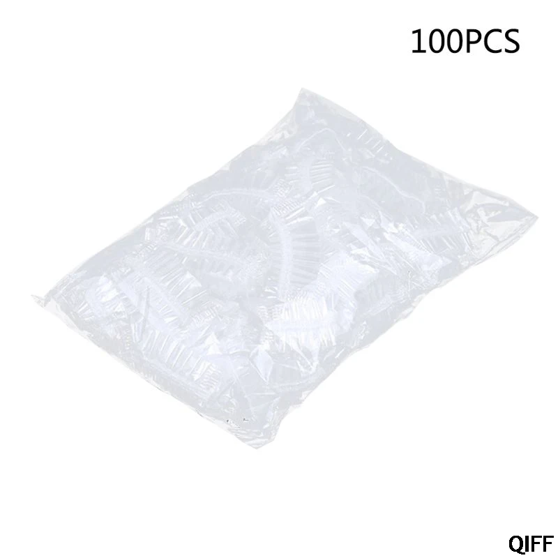 100Pcs Thickened Disposable Plastic Waterproof Ear Protector Cover Cap Salon Hairdressing Dye Shield Earmuffs Shower Tool - Цвет: 6EE1300105-W