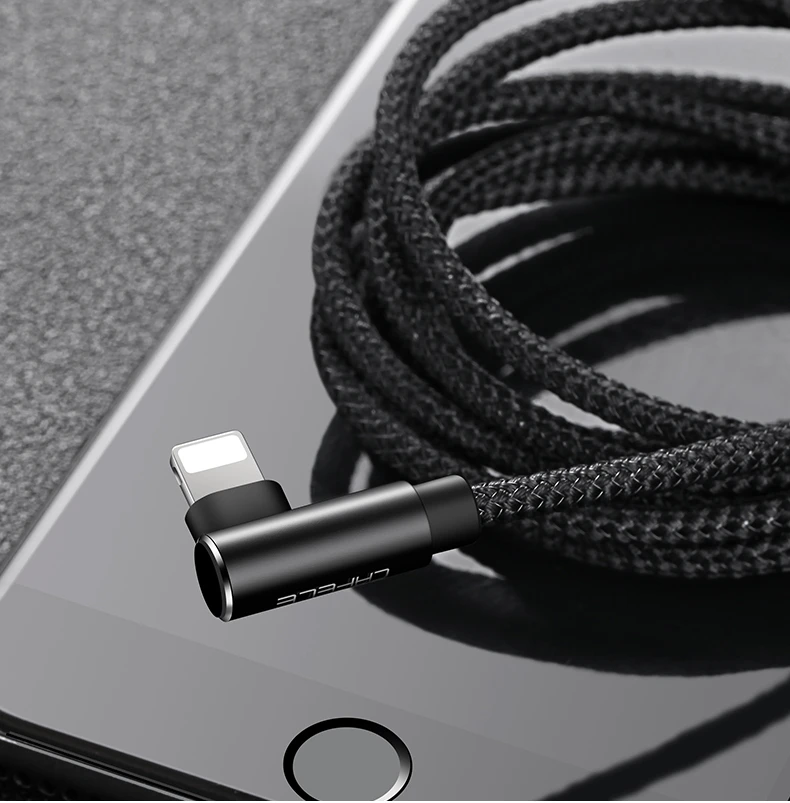 CAFELE L изгиб USB кабель для iPhone X Xr Xs Max 8 7 6s plus Быстрая зарядка кабель синхронизации данных IOS 12 Кабель зарядного устройства L тип кабеля
