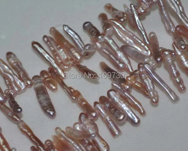 

Jewelry 00282 Outstanding Natural purple 2strs AA+++ 3*19mm toothpick freshwater pearl/